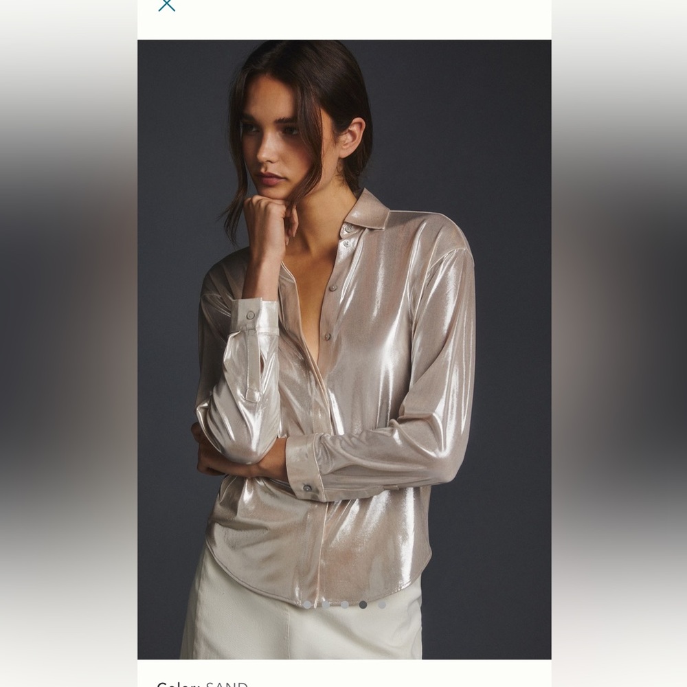 Shimmer satin shirt ANTHROPOLOGY